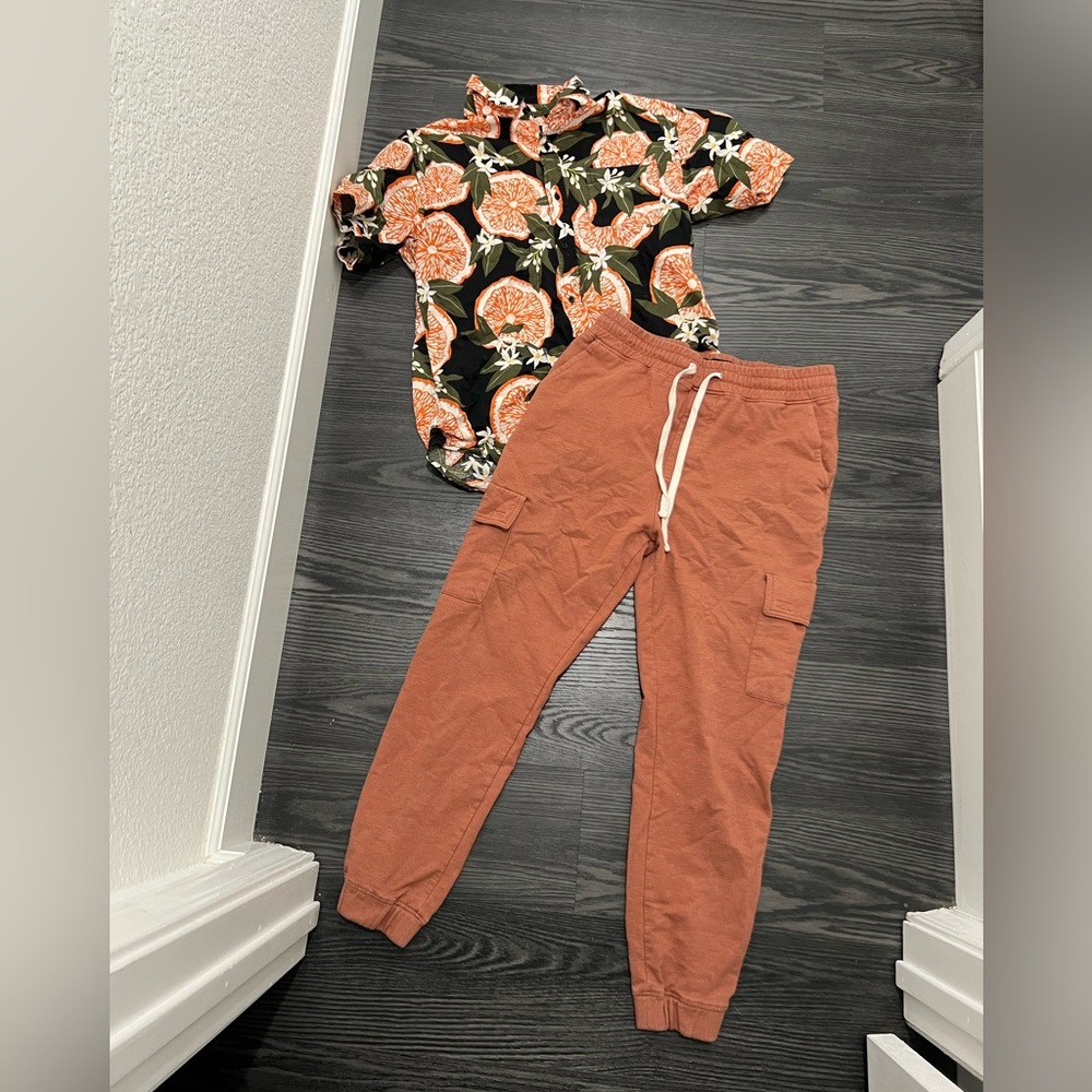 RSQ bundle joggers and button down shirt